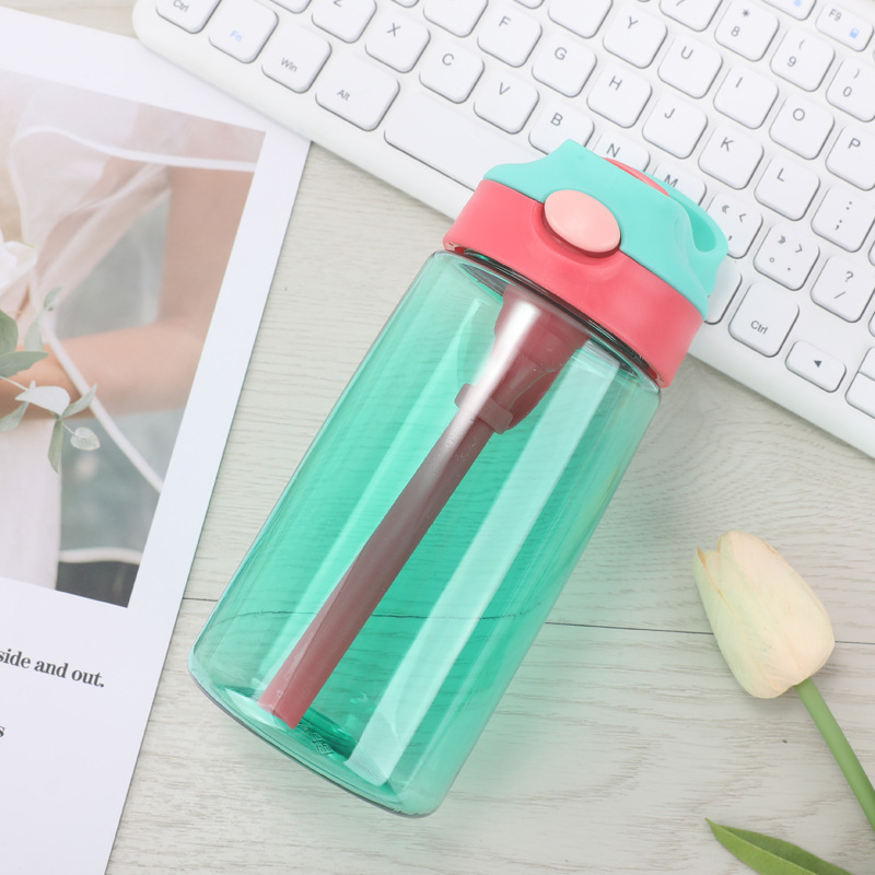 Little Handsome Children Cartoon Drinking Cup Baby Straw Cup Leak-Proof Cup Drinking Water Portable Kettle Sippy Cup Plastic Cup