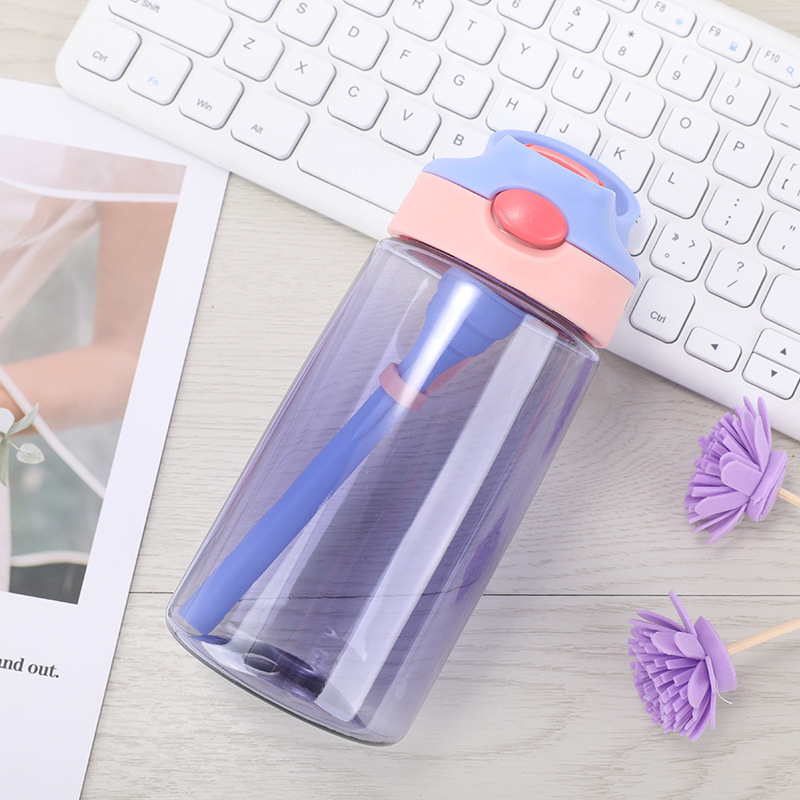 Little Handsome Children Cartoon Drinking Cup Baby Straw Cup Leak-Proof Cup Drinking Water Portable Kettle Sippy Cup Plastic Cup