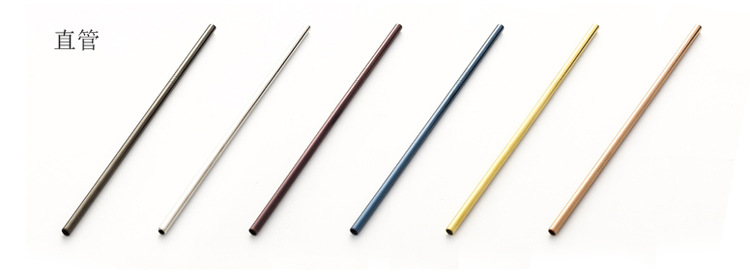 Steel Straw TitaniumPlated Color Cocktail Drinking Straw Food Grade Metal Children Milk Tea Thick Straw Manufacturer