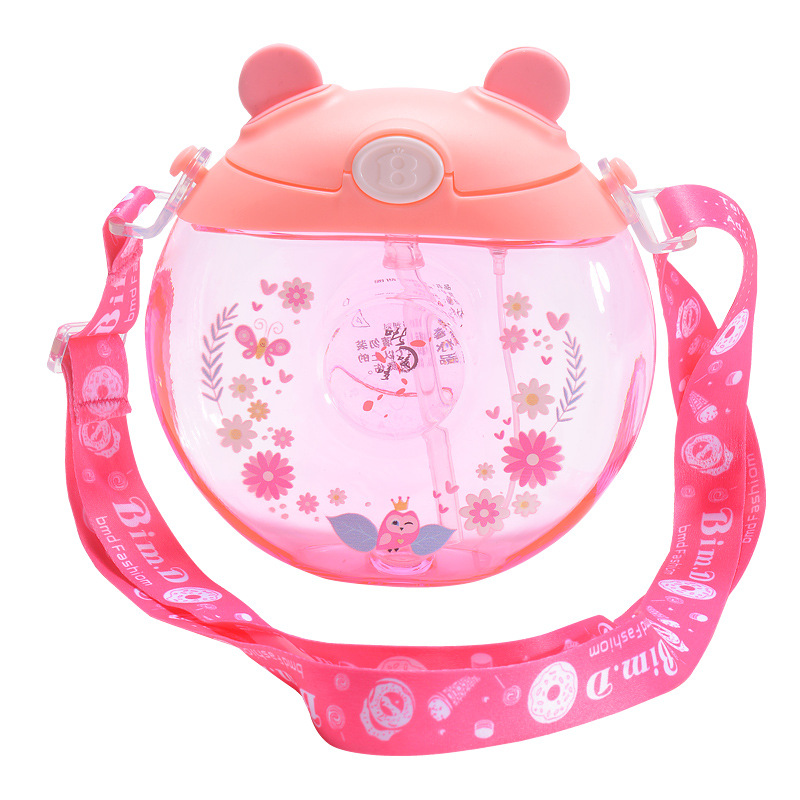 Spray Drinking Straw Cup Trending Cartoon Kindergarten Boys and Girls Baby Elementary School Student Plastic Kettle