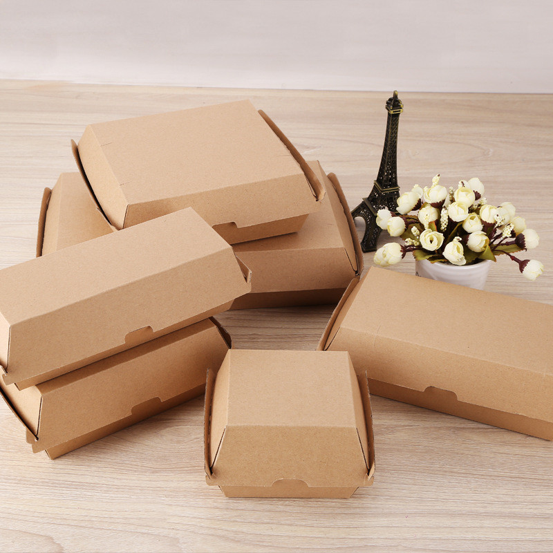 Manufacturers direct corrugated burger box custom disposable snack carton packaging box food packaging box