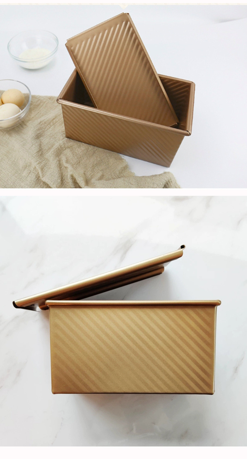 Corrugated toast rectangular box 450 g toast box with cover of bread mold baking mold golden toast box Corrugated toast rectangular box 450 g toast box with cover of bread mold baking mold golden toast box