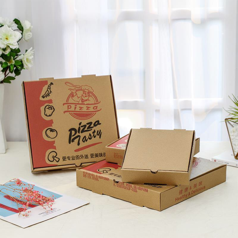 Pizza Box Corrugated Pizza Box Folding Box 6/7/9/10/12/14-Inch Takeaway Pizza Box Spot Can Be Customized