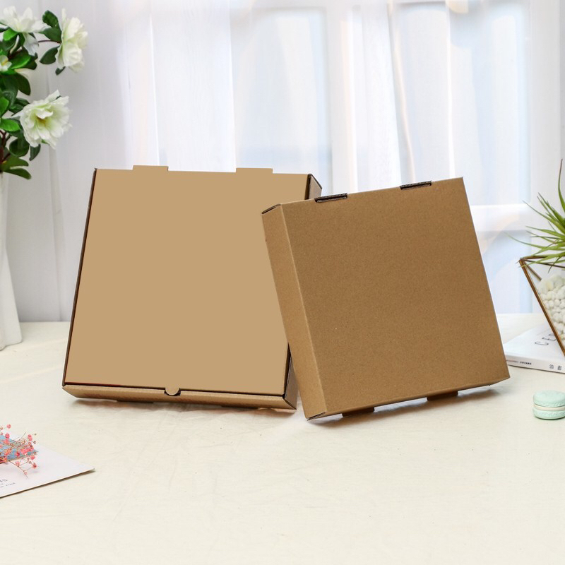 Pizza Box Corrugated Pizza Box Folding Box 6/7/9/10/12/14-Inch Takeaway Pizza Box Spot Can Be Customized