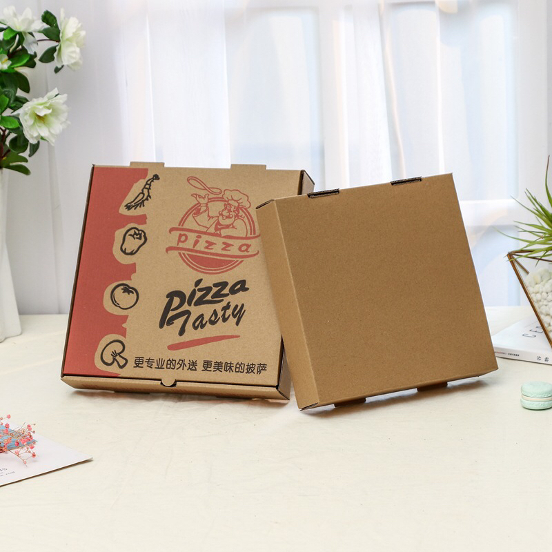 Pizza Box Corrugated Pizza Box Folding Box 6/7/9/10/12/14-Inch Takeaway Pizza Box Spot Can Be Customized
