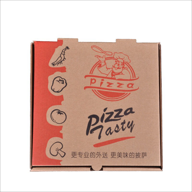 Pizza Box Corrugated Pizza Box Folding Box 6/7/9/10/12/14-Inch Takeaway Pizza Box Spot Can Be Customized