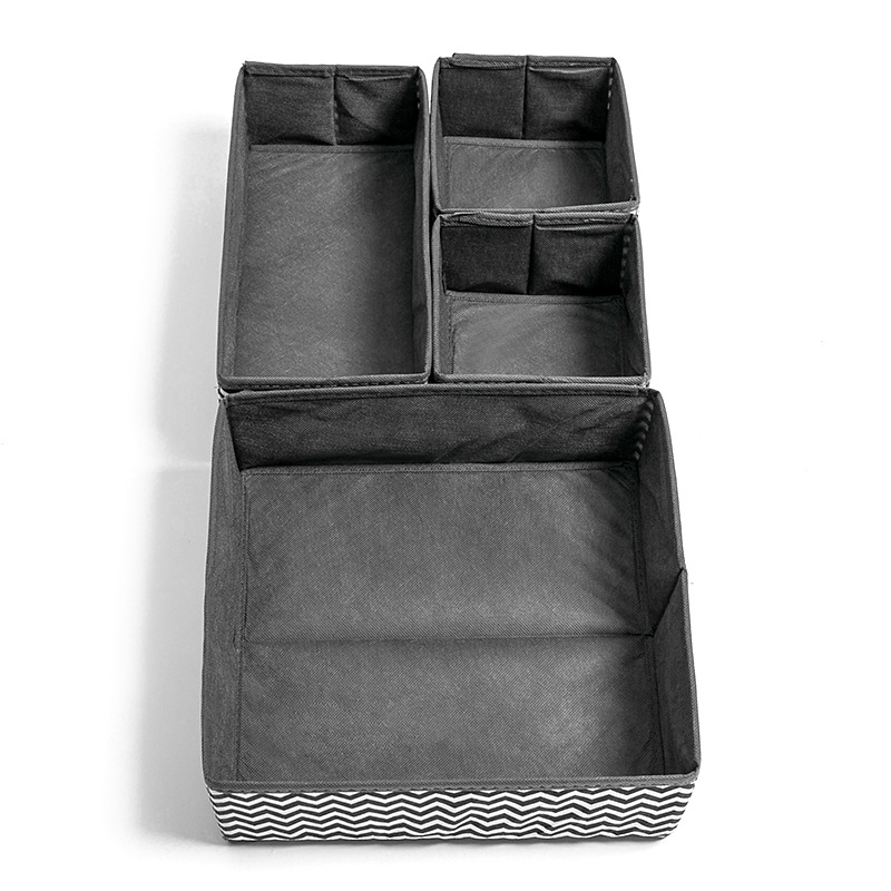 Corrugated nonwoven underwear storage box a six - piece set of foldable drawers socks storage box clothing storage box Corrugated nonwoven underwear storage box a six - piece set of foldable drawers socks storage box clothing storage box