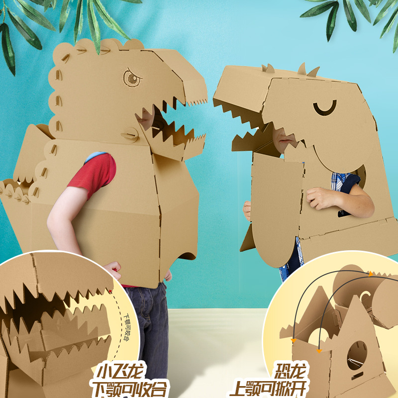 Children&#039;s Cardboard Corrugated Box DIY Tank Toys Large Model Handmade Painted Color Children&#039;s Toys