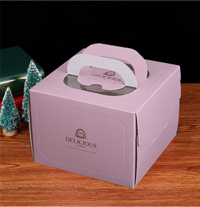 Corrugated Box White Card Box 6/8/10/12-Inch Customized Birthday Portable Cake Box Golden of European Style Baking Box