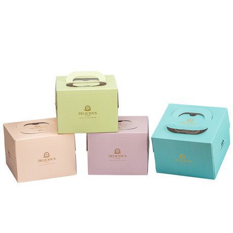 Corrugated Box White Card Box 6/8/10/12-Inch Customized Birthday Portable Cake Box Golden of European Style Baking Box