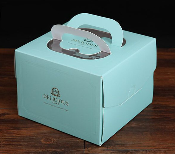 Corrugated Box White Card Box 6/8/10/12-Inch Customized Birthday Portable Cake Box Golden of European Style Baking Box