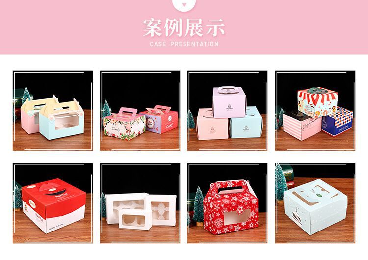 Corrugated Box White Card Box 6/8/10/12-Inch Customized Birthday Portable Cake Box Golden of European Style Baking Box