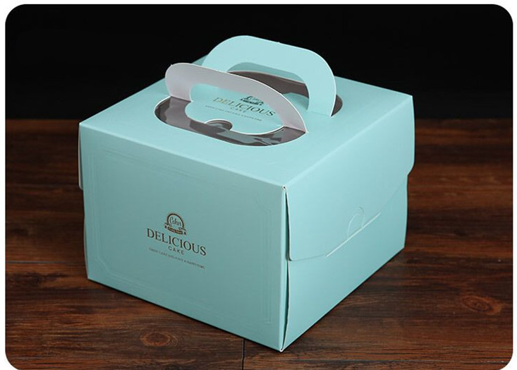 Corrugated Box White Card Box 6/8/10/12-Inch Customized Birthday Portable Cake Box Golden of European Style Baking Box