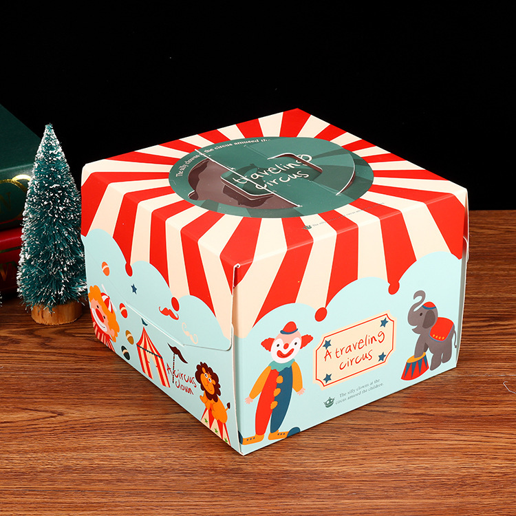 Corrugated Box White Card Box 6/8/10/12-Inch Customized Birthday Portable Cake Box Golden of European Style Baking Box