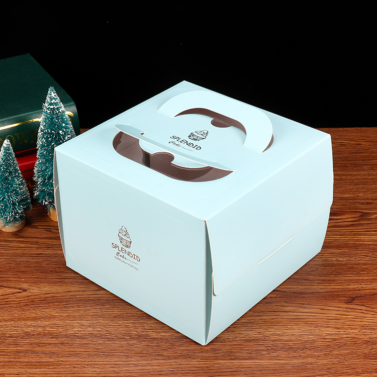 Corrugated Box White Card Box 6/8/10/12-Inch Customized Birthday Portable Cake Box Golden of European Style Baking Box