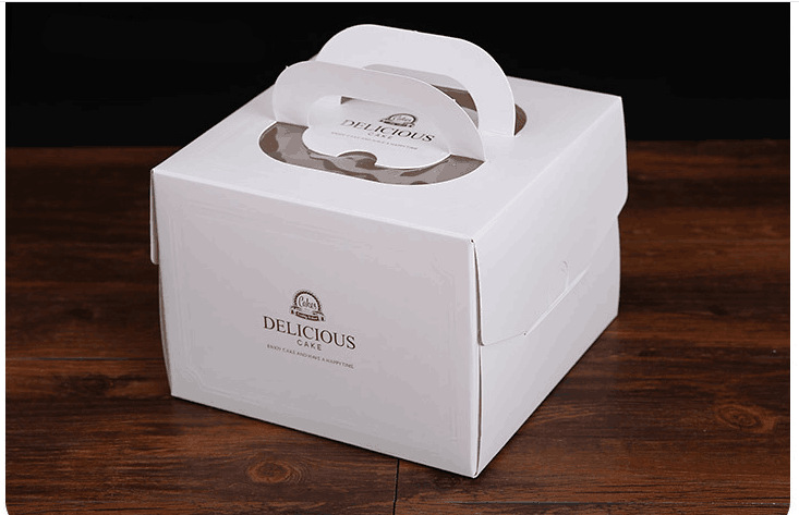 Corrugated Box White Card Box 6/8/10/12-Inch Customized Birthday Portable Cake Box Golden of European Style Baking Box