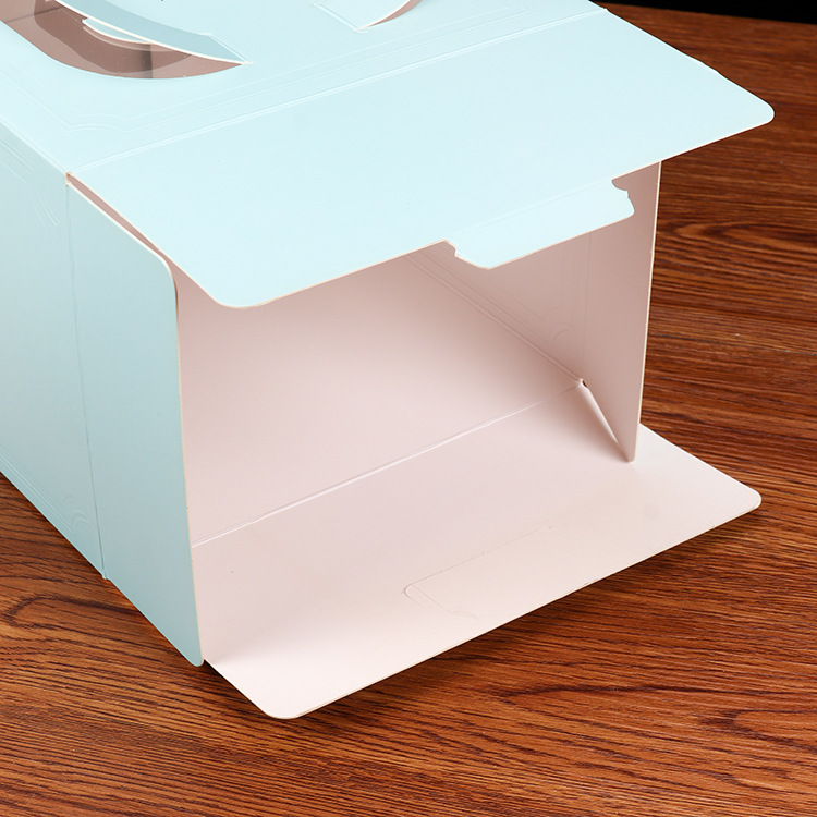 Corrugated Box White Card Box 6/8/10/12-Inch Customized Birthday Portable Cake Box Golden of European Style Baking Box