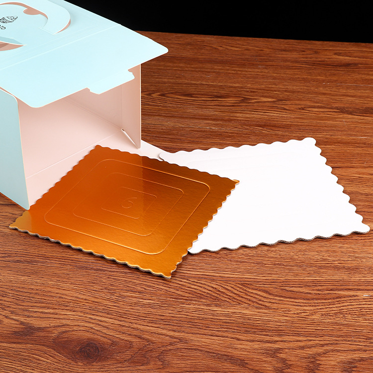 Corrugated Box White Card Box 6/8/10/12-Inch Customized Birthday Portable Cake Box Golden of European Style Baking Box