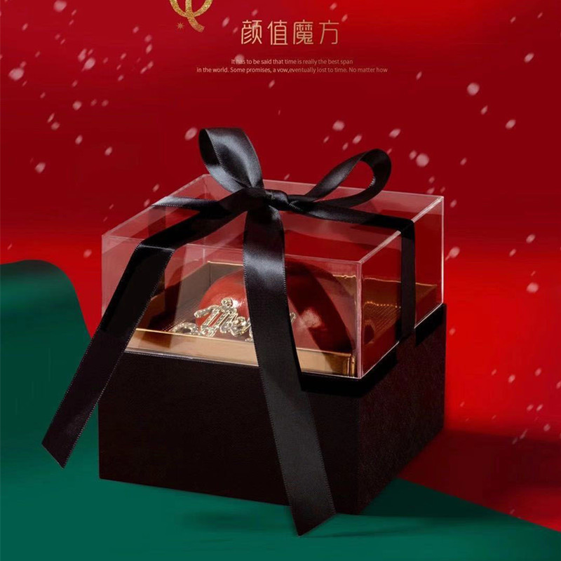 Beauty Cube Acrylic Transparent Christmas Apple Box Flowers Gift Square Box Flower Arrangement and Floriculture Packing Boxes