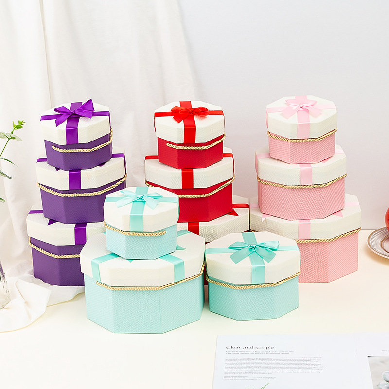 Creative Octagon Box Wedding Gift Apple Box Octagonal Gift Box Lipstick Cup Gift Box in Stock