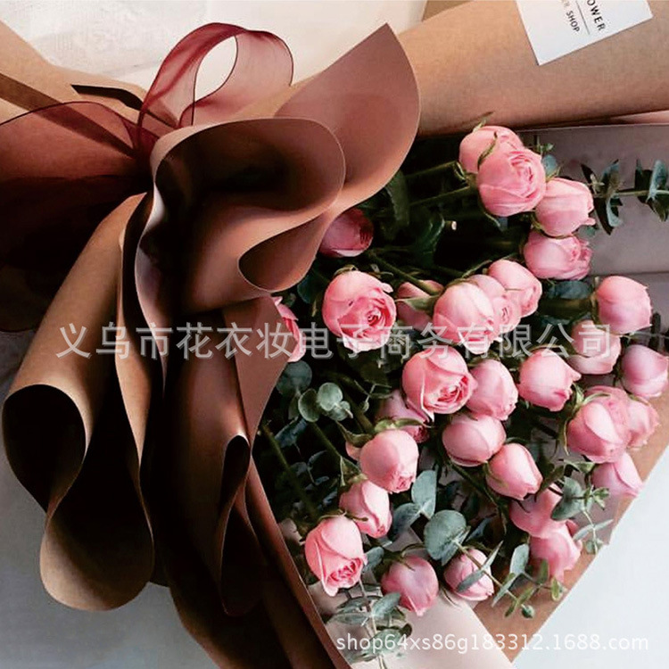 Florist for paper vintage material, Seasonal printed double-color kraft paper Korean flowers gift bouquet wrapping
