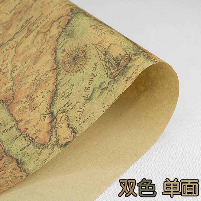 Factory direct supply map bouquet wrapping paper gift wrapping paper background paper kraft paper