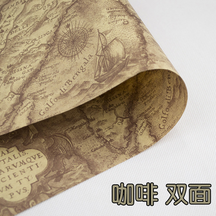 Factory direct supply map bouquet wrapping paper gift wrapping paper background paper kraft paper