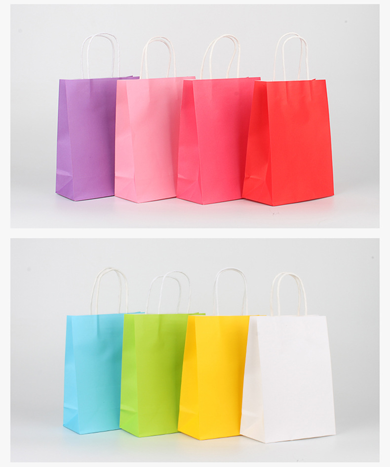 Factory Currently Available White Kraft Paper Portable Paper Bag Shopping Paper Bag Customized Color Packaging Gift Bag Customized Printed Logo