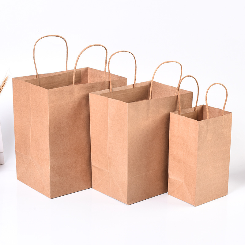 Candy Color Kraft Paper Portable Paper Bag Customized Shopping Fashion White Cardboard Handbag Customized Printing Logo