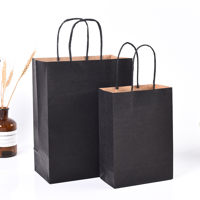 Candy Color Kraft Paper Portable Paper Bag Customized Shopping Fashion White Cardboard Handbag Customized Printing Logo