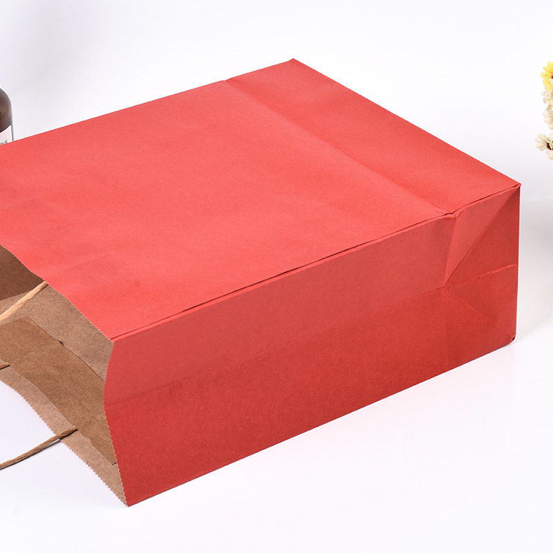 Candy Color Kraft Paper Portable Paper Bag Customized Shopping Fashion White Cardboard Handbag Customized Printing Logo