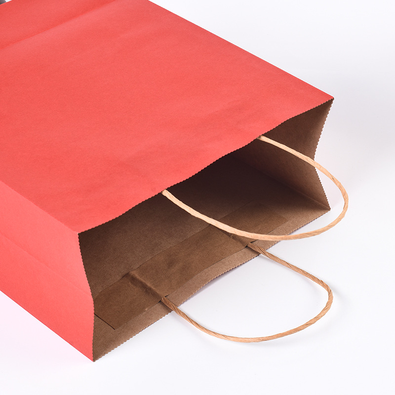 Candy Color Kraft Paper Portable Paper Bag Customized Shopping Fashion White Cardboard Handbag Customized Printing Logo