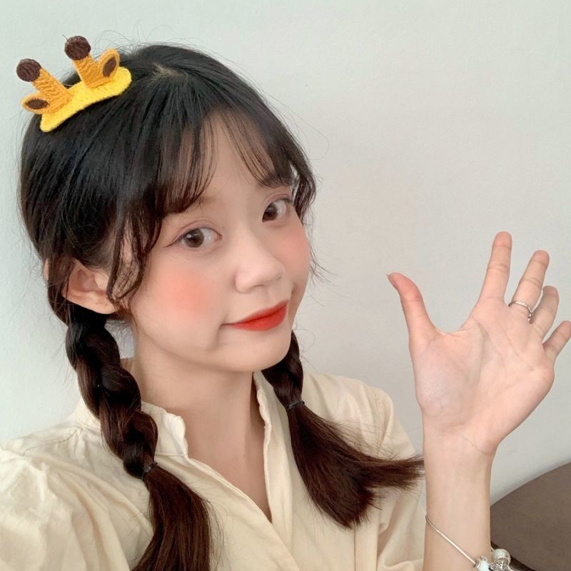 Cute girl three-dimensional rabbit ear hairpin BB clip cartoon knitting manual hair card top clip hair accessories Cute girl three-dimensional rabbit ear hairpin BB clip cartoon knitting manual hair card top clip hair accessories