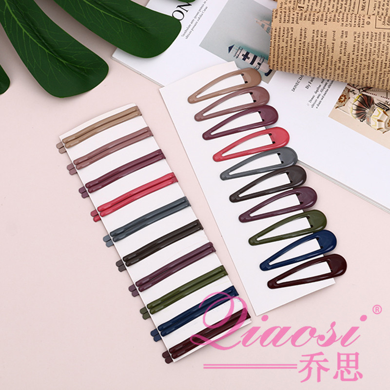 Simple Girls&#039; Hairpin Candy Color Bang Hairpin Word Clip Head Clip Hairpin Adult Headdress Card for Children