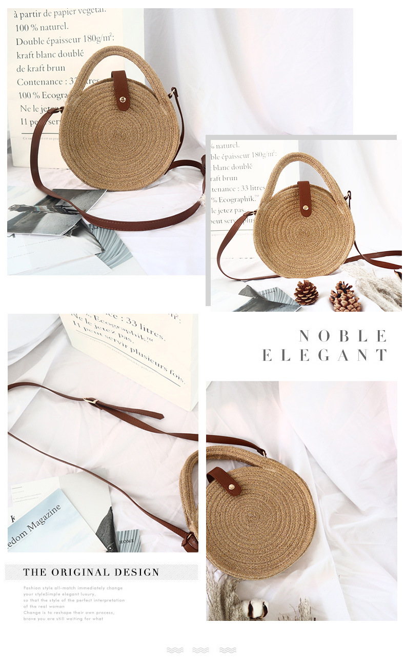 Portable Crossbody Bag Hemp Rope Bag round Cake Bag round Bag Rattan Woven Bag Straw Woven Bag Chanel Style Vacation Bag Concave Shape Portable Crossbody Bag Hemp Rope Bag round Cake Bag round Bag Rattan Woven Bag Straw Woven Bag Chanel Style Vacation Bag Concave Shape