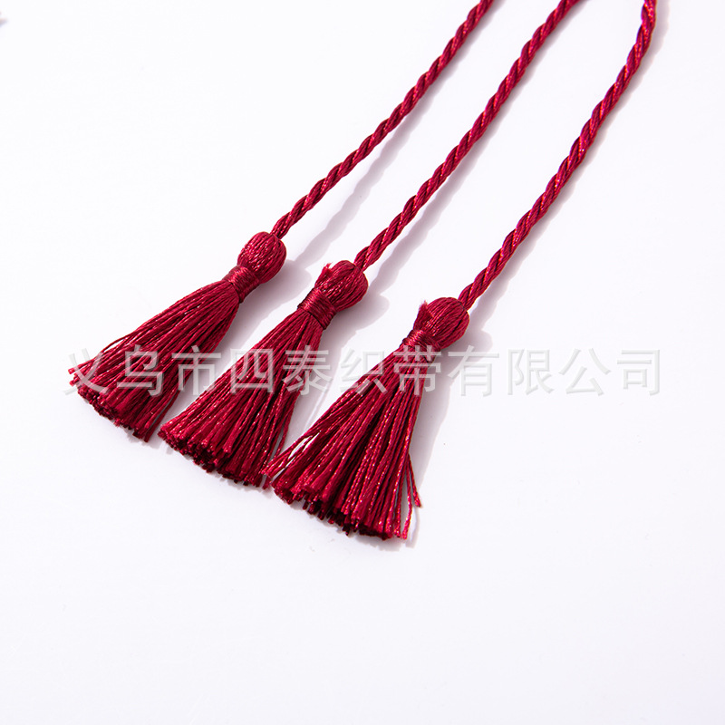 Factory Direct Sales Three-Strand Rope Tassel Gift Rope Handle Moon Cake Box High-End Tea Gift Box Curtain Tying Customized