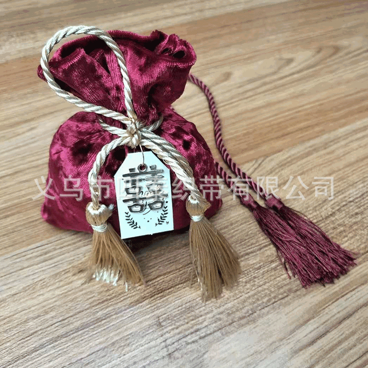 Factory Direct Sales Three-Strand Rope Tassel Gift Rope Handle Moon Cake Box High-End Tea Gift Box Curtain Tying Customized