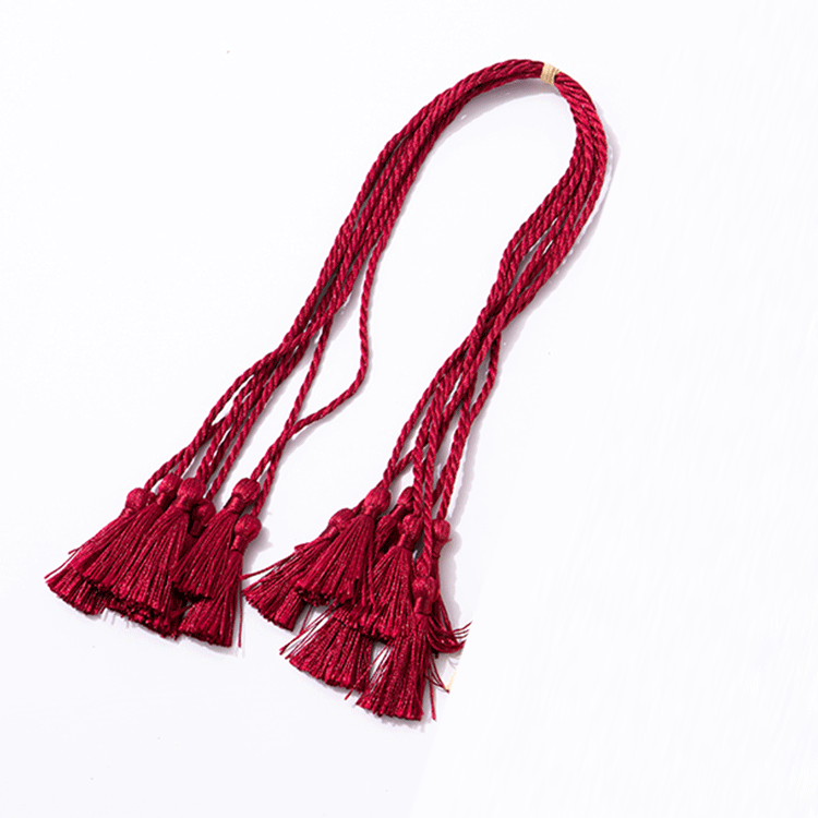 Factory Direct Sales Three-Strand Rope Tassel Gift Rope Handle Moon Cake Box High-End Tea Gift Box Curtain Tying Customized
