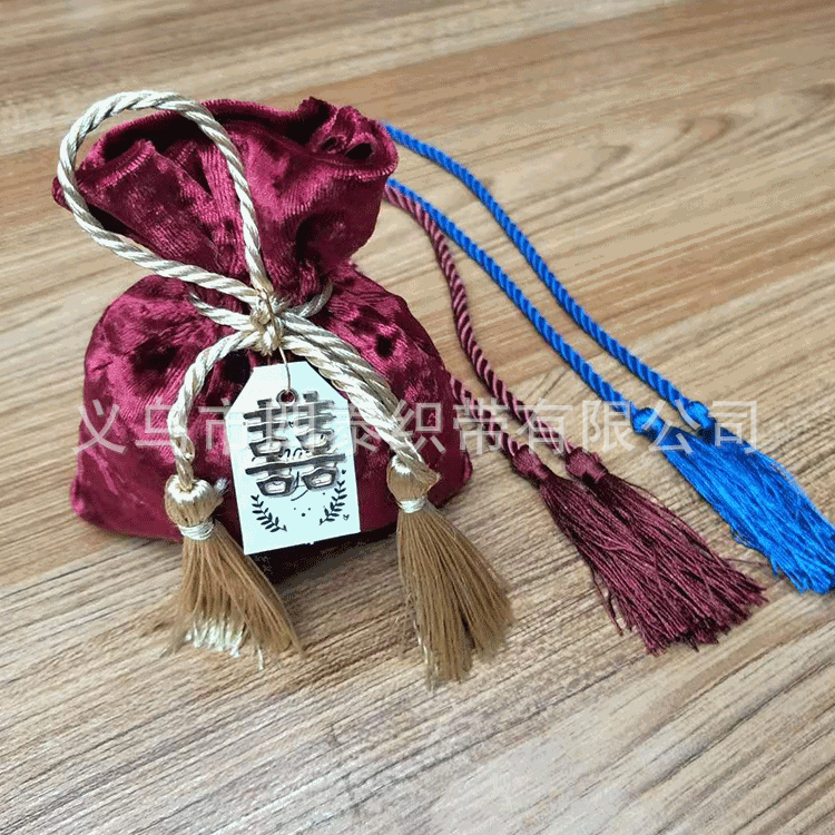 Factory Direct Sales Three-Strand Rope Tassel Gift Rope Handle Moon Cake Box High-End Tea Gift Box Curtain Tying Customized