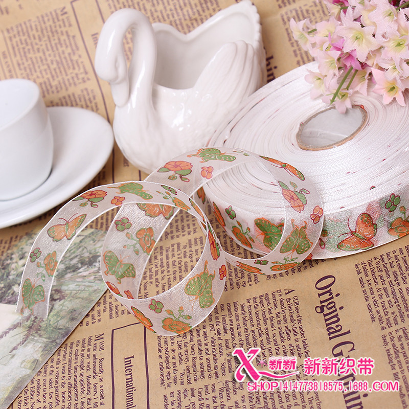 Clothing Accessories Yarn Strip Ribbon High Quality Gift Packing Ribbon Printed Polyester Ribbon Origin Supply