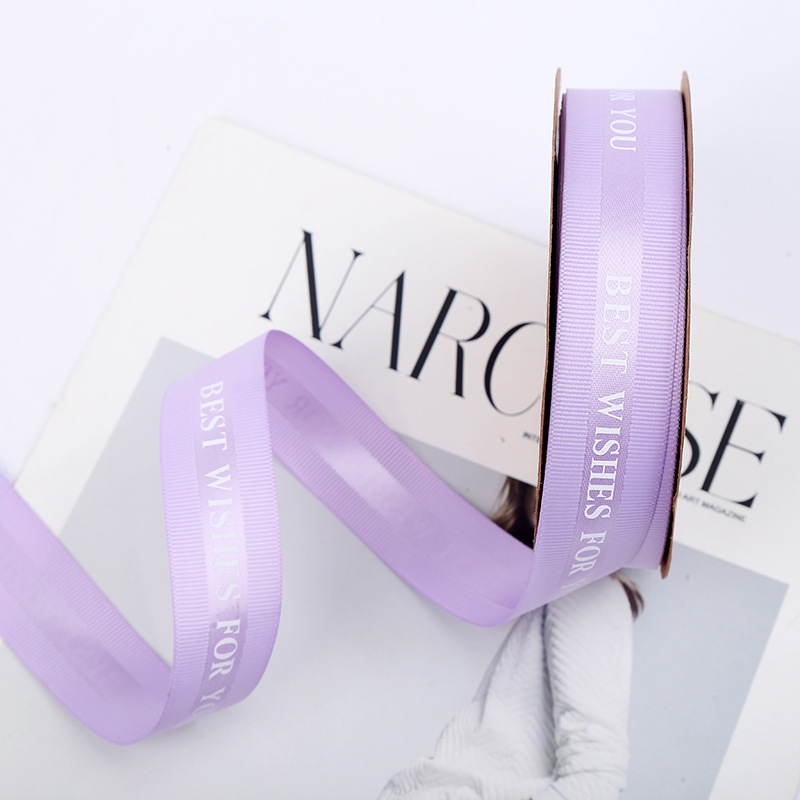 Korean Style HANAJIRUSHI Romantic English Ribbon Flower Shop Bouquet Cake Packing Ribbon Wedding Festival Webbing Ribbon Wholesale