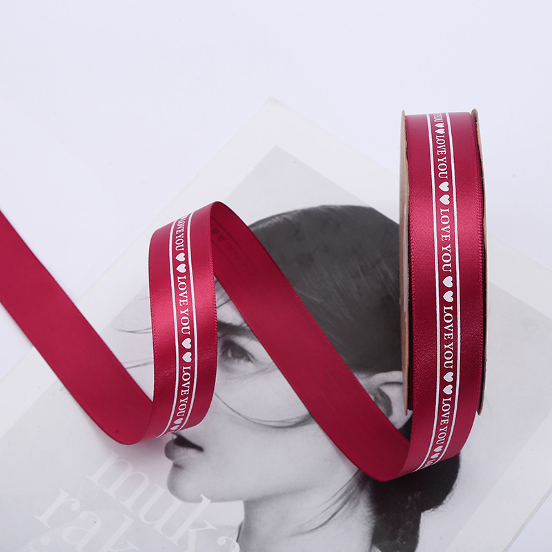 2.5cm Printed English Webbing Colorful Ribbon Flowers Packing Ribbon Polyester Belt Gift Box Handmade Bowknot Ribbon
