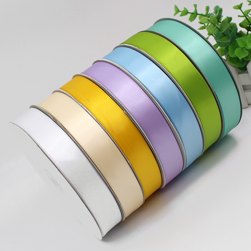 [Free Shipping for One Roll] 2.5cm Satin Ribbon Ribbon Gift Box Packing Ribbon Bowknot Ribbon Wedding Decorative Band