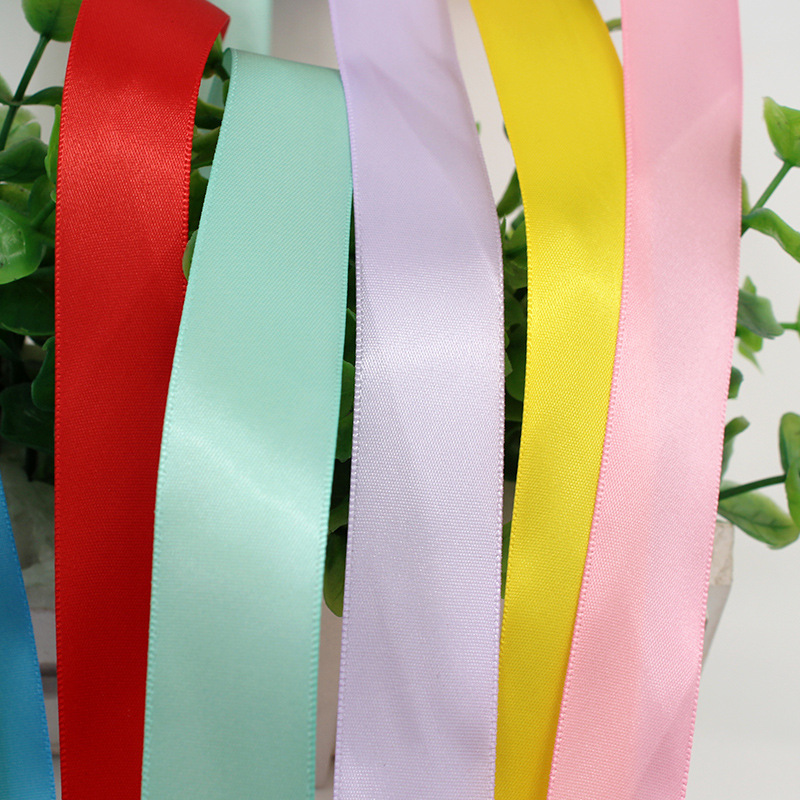 [Free Shipping for One Roll] 2.5cm Satin Ribbon Ribbon Gift Box Packing Ribbon Bowknot Ribbon Wedding Decorative Band