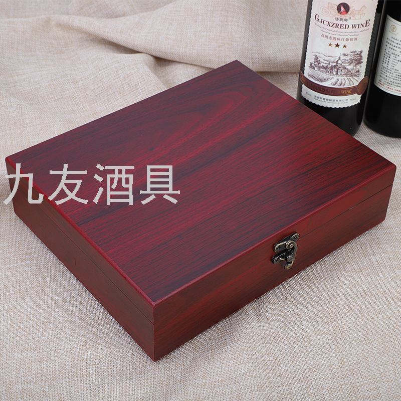 Household Wooden Box Rabbit Head Wine Corkscrew 9-Piece Wine Set Gift Set Rabbit Ear Wine Bottle Opener 9 Pieces