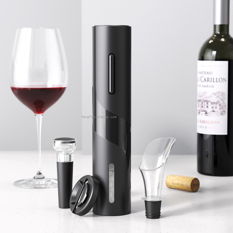 Gift Box Dry Battery Type Electric Bottle Opener with Cutting Foil Knife Wine Dispenser Pull-Type Vacuum Plug