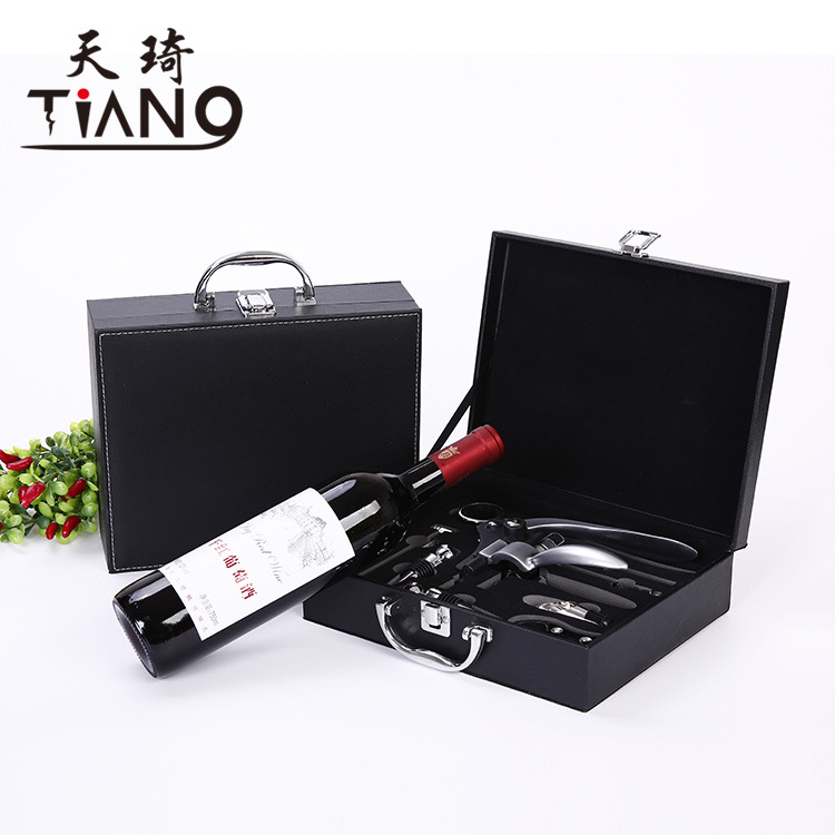 Factory Spot Direct Sales Wine Bottle Opener Kit Gift Box Leather Box Wooden Box Nine-Piece Set Wooden Box Rabbit-Shaped Wine Set