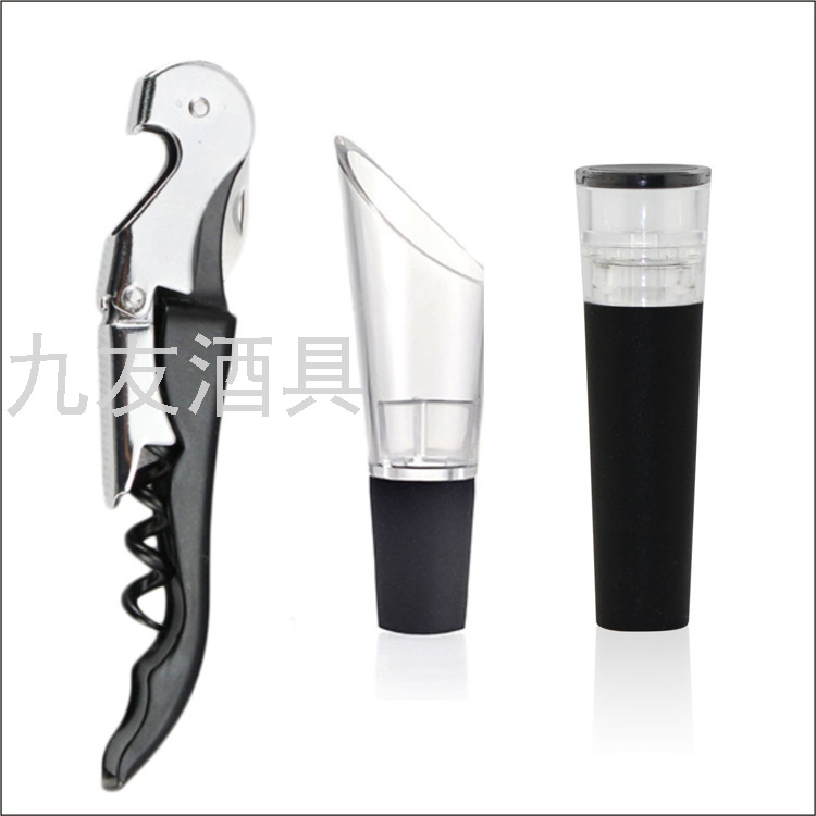 Paper Box Blister 4-Piece Wine Set Gift Set Bottle Opener Air Tight Stopper Wine Container Wine Ring