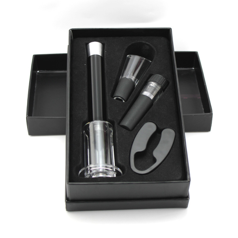 Corkscrew Set Red Wine Pneumatic Bottle Opener Four-Piece Set Cylinder Box Packaging Needle Pneumatic Bottle Opener