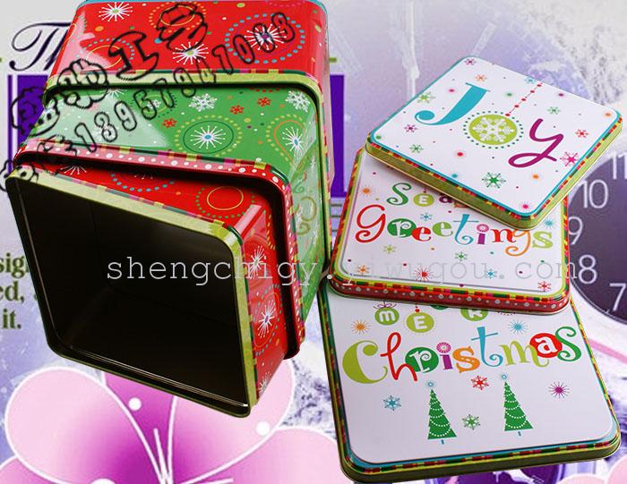 The new zakka grocery receive tin boxes Tin box store content box set of   three square boxes 